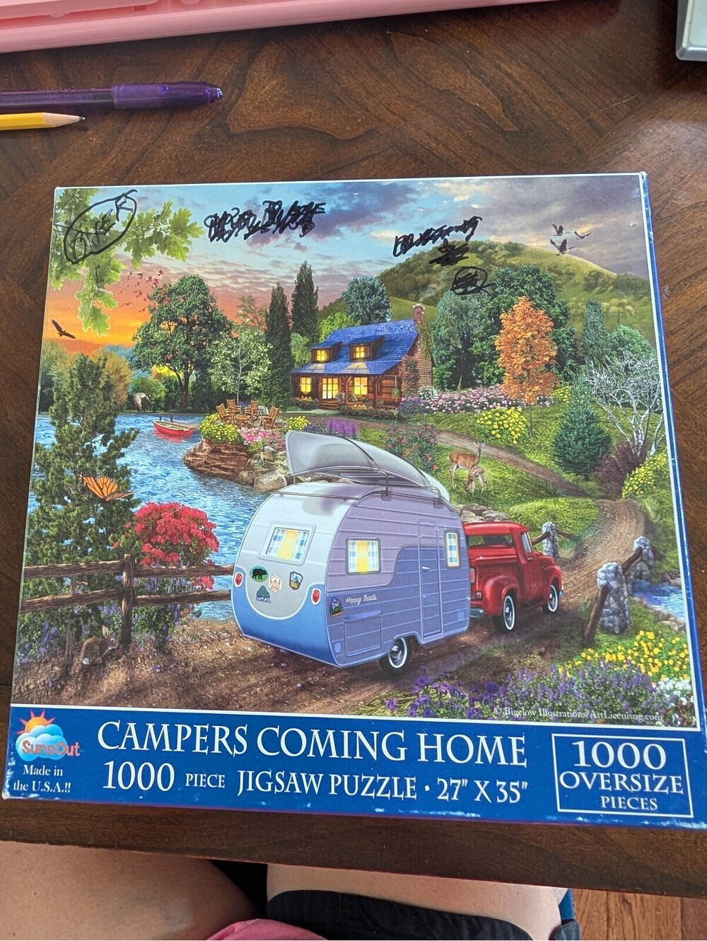 Sunsout Campers Coming Home 1000 Oversized piece Jigsaw Puzzle